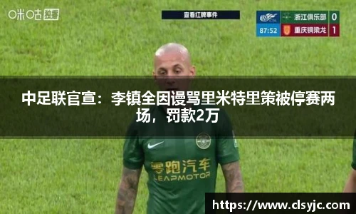 中足联官宣：李镇全因谩骂里米特里策被停赛两场，罚款2万